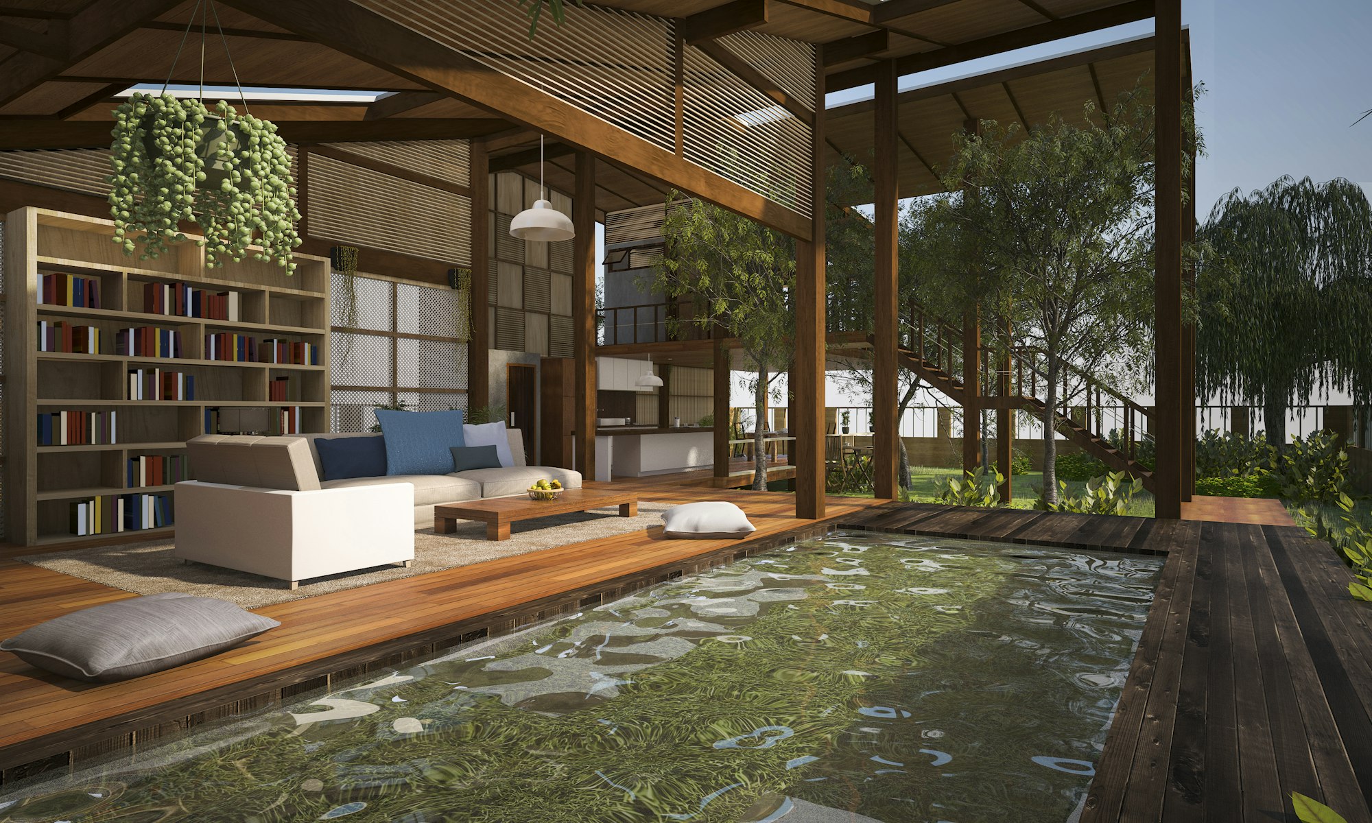Immobilie in Inca auf Mallorca mit Holz-Wohnterrasse und Lounge